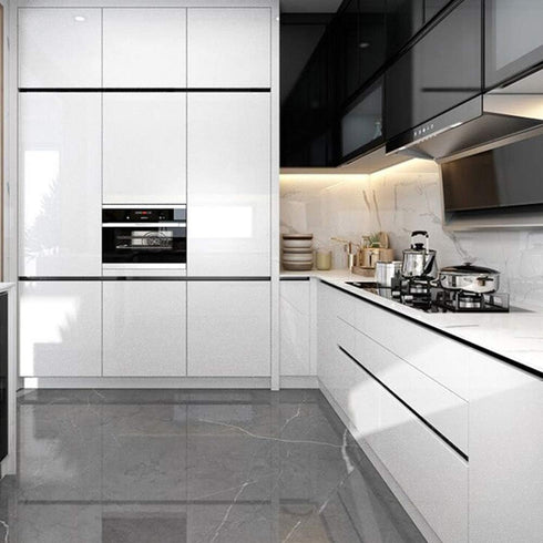 TANONE White Wallpaper Self Adhesive Wallpaper Vinyl 15.8"X196.7" Decorative Film Shiny Wallpaper for Cabinets Furniture Countertops (Big White)...