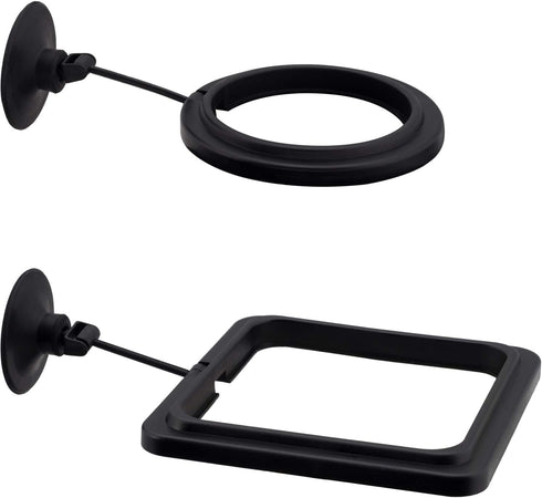 OIIKI 2 Pack Fish Feeding Ring, Aquarium Fish Floating Food Feeder, Square Shape with Suction Cup(Black)...