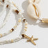 LIU JUN Boho Layered Shell Anklet Set, Gold Seashell Starfish Ankle Bracelets Beaded Foot Chain Beach Summer Foot Jewelry Accessories For Women Gi...