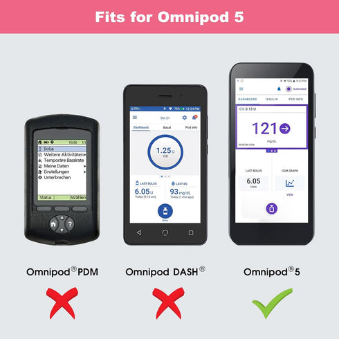 PU Leather Protective Case for Omnipod 5, Lightweight Protective Diabetic Storage Carrying Case for Omnipod 5 Device (Magenta)...