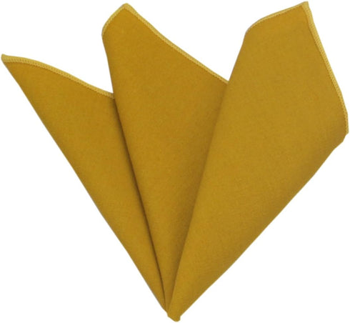 Mens Solid Linen Tie Set : Slim Necktie with Matching Pocket Square (Mustard Yellow)...