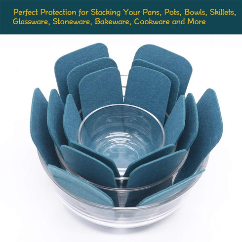 Pan Pot Protectors, Larger & Thicker Pan Protector Pads, 3 Different Sizes, 12 Pcs Pot Seperator Pads for Protecting and Stacking Your Cookware(Cy...