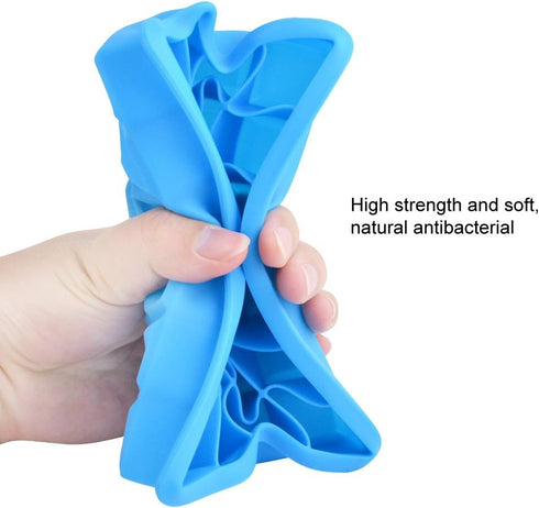 Ice Cube Tray, Silicone Square Ice Trays Easy Release Stackable Ice Cube Mold with Removable Lid, 24 Cavity (2 Pack, Sky Blue)...
