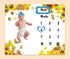 Baby Monthly Milestone Blanket| Sunflower Bee Honeycomb Golden Honey Pot | Newborns 1 to 12 Months Unisex Include 4 Frames and 1 Headband 48"x40" ...