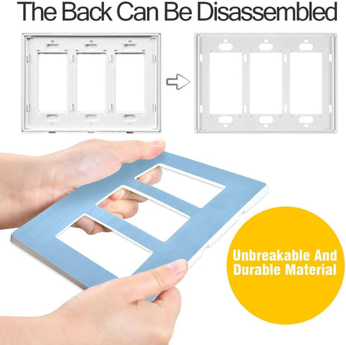 Light Blue Light Switch Cover Receptacle Outlet Wall Plate 1 Gang Screwless Decorator Wallplates Cover Home Decor H4.6xL2.9 inch...