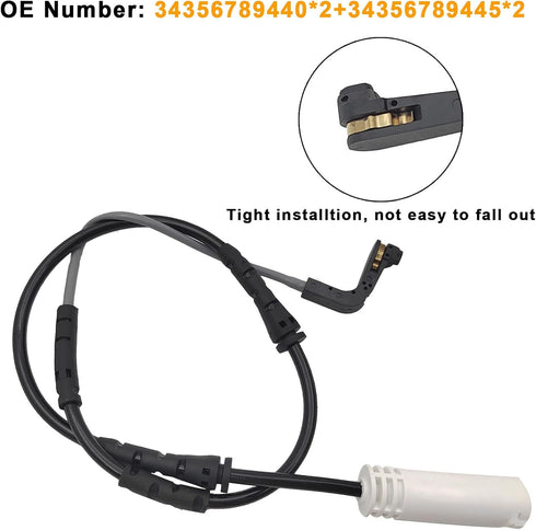 Brake Pad Wear Sensor Front & Rear Wheel | Compatible for BMW E87 E90 for 135i 328i 335i 335is 335d 2007 2008 2009 2010 | Replacement # 3435678944...