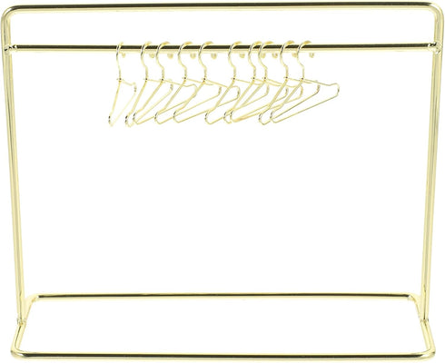 STOBOK Miniature Doll Garment Rack Set Mini Doll Dress Clothing Display Rack with 10Pcs Mini Doll Clothes Hangers Doll House Furniture Accessories...