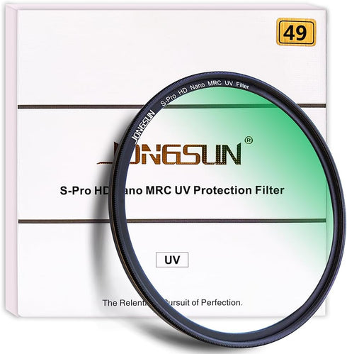 49mm UV Filter, S-Pro HD Nano MRC Camera Ultraviolet Protection Filter, Multicoated, B270, Ultra-Slim, Lens Cloth Kit...