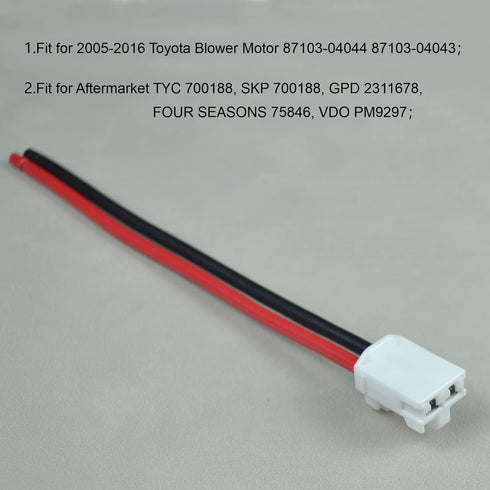 12 Gauge Blower Motor Connector Harness for Toyota Tacoma 2005-2016 Replace 82998-12380 90980-10916, 6 Inches 12 Gauge Wire Harness...