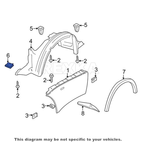 Rexka 25 pcs Fender Liner Bumper Cover Splash Shield U Type Nut Clip Compatible with BMW 07129904150 E36 E46 E60 E63 E88 E90...