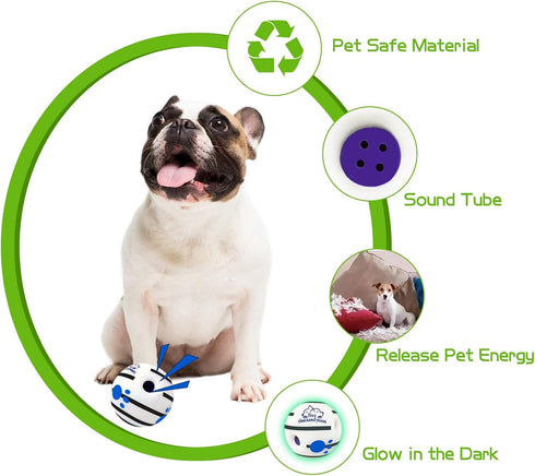 Small Dog Ball, Interactive Dog Toys Ball,Squeaky Dog Toys Ball,Glow in The Dark Ball for Training Teeth Cleaning Herding Balls Indoor Outdoor Saf...