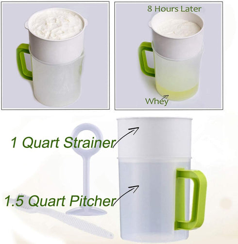 Greek Yogurt Strainer Nut Milk Bag, Toufu Strainer, Fruit Juicing, Sprouting, Stainless Steel Fine Mesh Filter, BPA Free for Food (1.5 Quart Small...