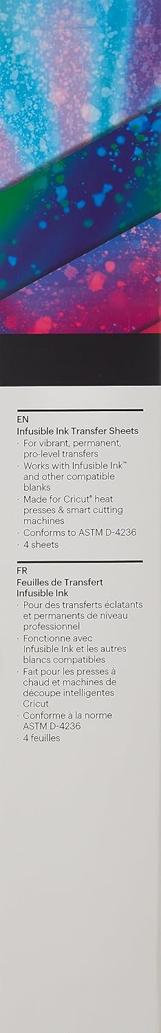 Cricut Infusible Ink Transfer Sheet Patterns, Rainbow Watercolor Splash (4 ct)...