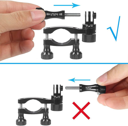 HSU Bike Handlebar Mount for Action Cameras, 360Rotation Seat Post, 0.6-1.3inch Compatible with GoPro Hero 13/12/11/10/9/8/7/6, DJI Osmo Action, A...