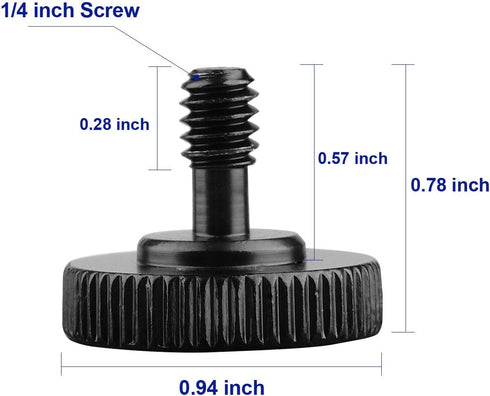 ChromLives Thumb Screw Tripod Screw Camera Quick Release 1/4" Thumbscrew L Bracket Screw Mount Adapter with Bottom 1/4"-20 Female Thread (2 Pack)...