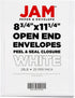 JAM PAPER 8 3/4 x 11 3/4 Open End Commercial Envelopes with Peel and Seal Closure - White - 25/Pack...