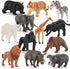 Fantarea 12 PCS Realistic Wild Life Jungle Animal Figures Model Lion Tiger Bear Elephant Desktop Ornament Collection Party Playset Favors Supplies...