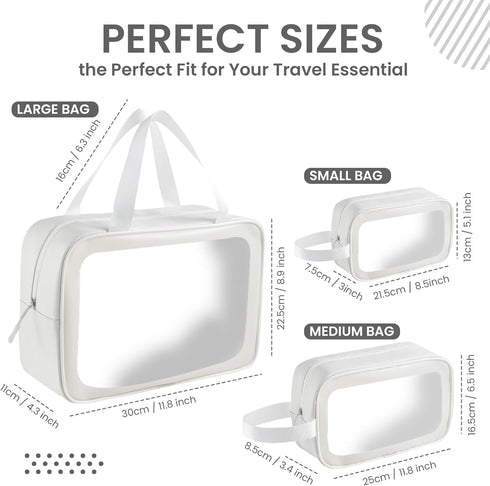 Toiletry Bag for Women and Men (3PC- Travel Size ToiIetries)– Waterproof Toiletry Bag, Travel Toiletry Bag, Clear Toiletry Bag, Clear Makeup Bag, ...