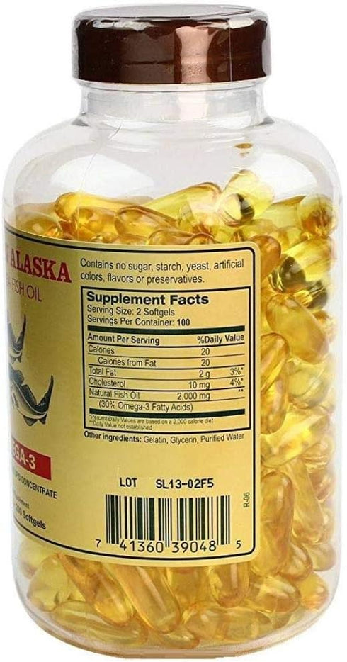 Omega 3 Alaska Deep Sea Fish Oil 1000mg 200 Softgels...