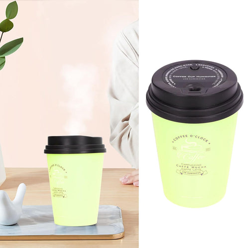 Portable Mini Humidifier, 300ml Car Humidifier Coffee Cup Low Noise Auto Off Lightweight Space Saving Travel Small USB Desk Humidifier for Car Bed...