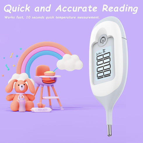 Rectal Thermometer for Babies, Fast and Accurate Digital Rectal Thermometer - Get Instant Temperature Readings with 10-Second Response Time - Perf...