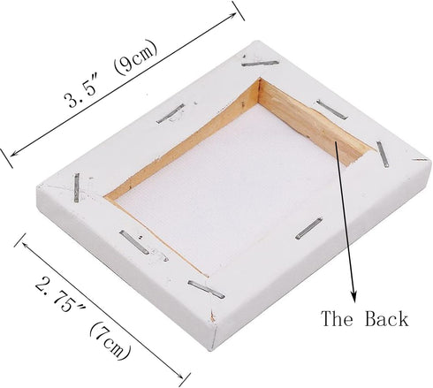 Mini Stretched Canvas 3.5x2.75 Inch Small Blank Canvas Pack of 12...