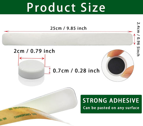 Magnetic Board Frameless Stainless Iron Strips, Magnetic Strips with Adhesive Backing Magnet Board Magnetic Bulletin Bar Board Memo Board with 10 ...
