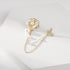 Golden Flower Pearl Brooch Pins for Women Chain Butterfly Cameo Copper Lapel Brooch Pins...