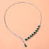 Rhinestone Choker Necklace Green Crystal Necklace Sparkly Rhinestone Choker Necklace Crystal Teardrop Necklace Adjustable Open Necklace for Women ...