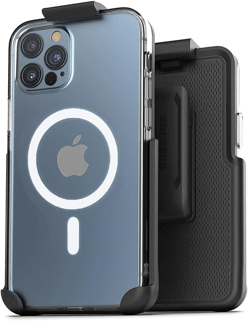 Encased Magnetic Case with Holster for iPhone 12 / iPhone 12 Pro Belt Clip - Compatible with MagSafe (Clear)...
