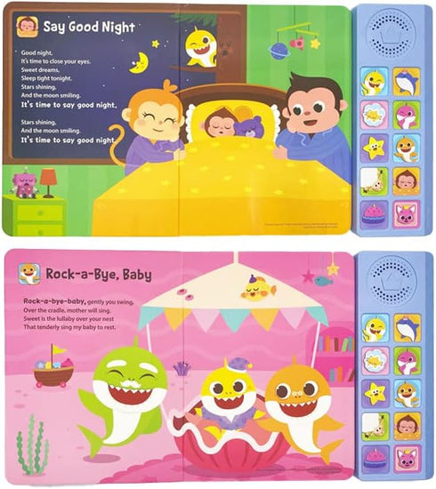 Baby Shark Bedtime Songs 10 Button Sound Book | Baby Shark Toys | Learning & Education Toys | Interactive Baby Books for Toddlers 1-3 | Gifts for ...