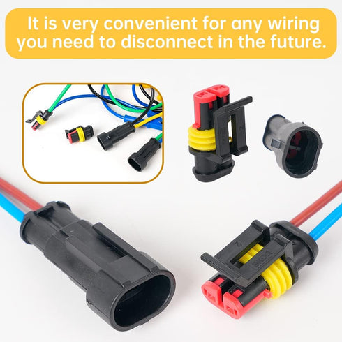 352Pcs 26 Kits Waterproof Automotive Wire Connectors Kit 1/2/3/4/ Pin Automotive Electrical Connectors Male and Female Wiring Connectors Kit 22-16...
