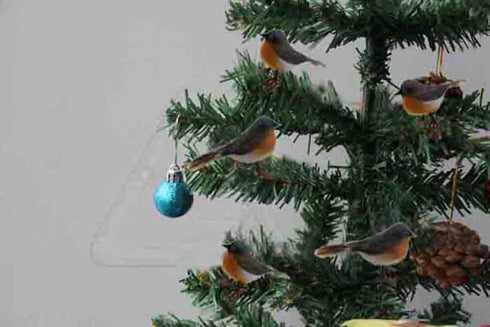 10PCS Robin Bird Christmas Tree Decoration Craft Very Cute Artificial Feather...