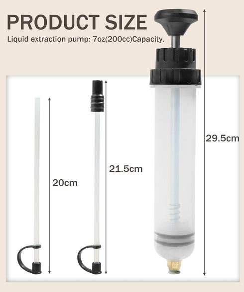 Oil Extractor,Fluid Extractor,Car Accessories Auto Syringe Pump Automotive Fluid Syringe Pump Manual Suction Vacuum Fuel for Power Steering Transm...