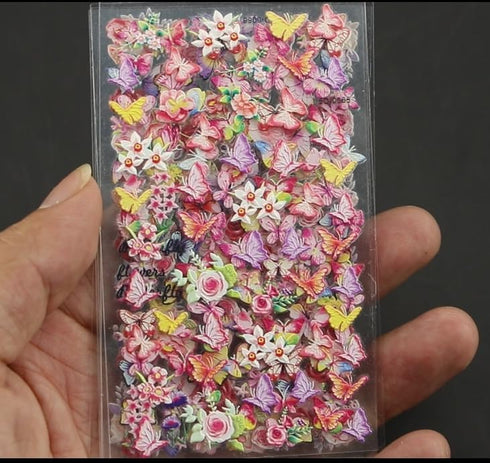 6 Sheets 5D Embossed Butterfly Nail Art Stickers Nail Decals for Women Butterfly Nail Design,Nail Stickers for Acrylic Nail Engraved Rose Butterfl...