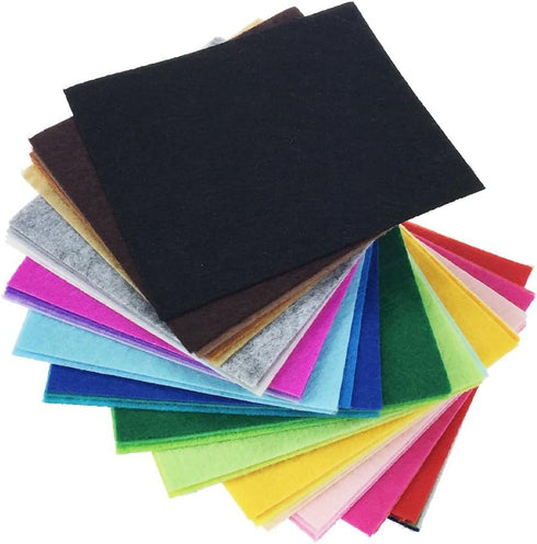 42pcs Felt Fabric Sheet 4"x4" Assorted Color DIY Craft Squares Nonwoven 1mm Thick...