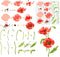 FINGERINSPIRE Layered Poppy Flower Painting Stencil 11.8x11.8 inch Reusable Poppy Wildflower Drawing Template DIY Craft Plant Floral Decoration St...