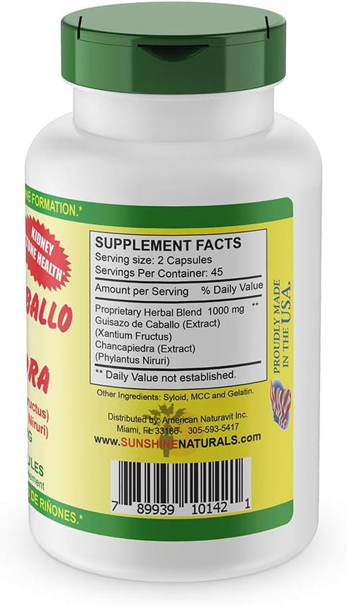 Guisazo & Chancapiedra Herbal Blend, Natural Dietary Supplement for Wellness Support, 90 Capsules...