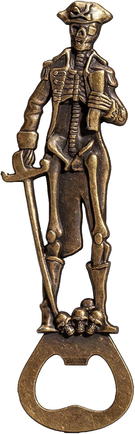 Pirate Skeleton Skull Beer Bottle Opener,Wine Opener Barware for Men, Husband, Dad, Boyfriend...
