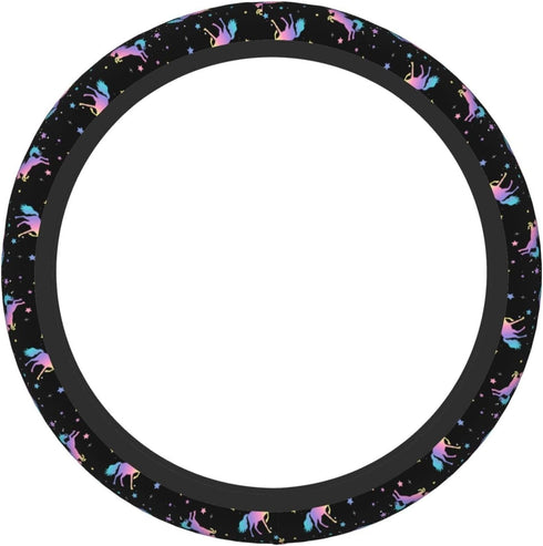 Unicorn Star Steering Wheel Cover for Women Men Girls Car Accessories Decor Anti-Slip Neoprene Auto Steering Wheel Covers Protector Universal 15 I...