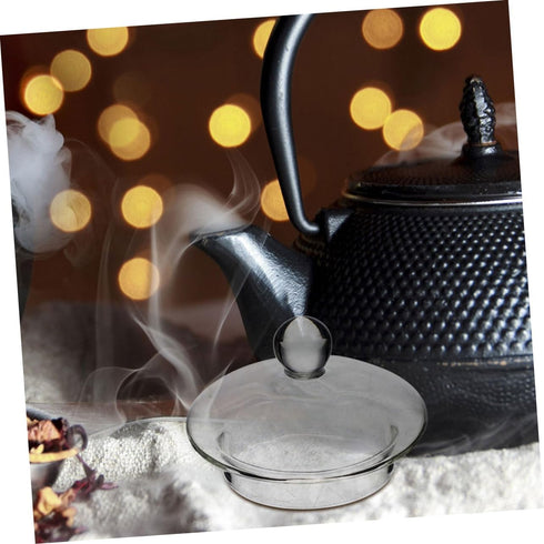 PRETYZOOM Teapot Accessory Teapot Lid Teapot Supply Clear Teacup Lid Lid Transparent Teaware Lid Tea Kettle Lid Accessory Delicate Cover Glass Hig...