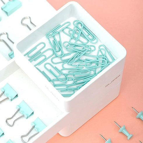 Paper Clips and Binder Clips Set, 3 Pack, 216 pcs, Metal Assorted Sized Binders with Push Pins, Cute Office Supplies for Desk, Desk Accessories, G...