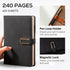 Leather Journal A5 with Pen compartment, Leather Bound for Women Men School, Office, Work, Daily and Travel Diary Writing Journal (Black with Lock...