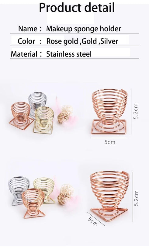 Luxurious 3 Piece Stainless Steel Beauty Blender Sponge Holder...
