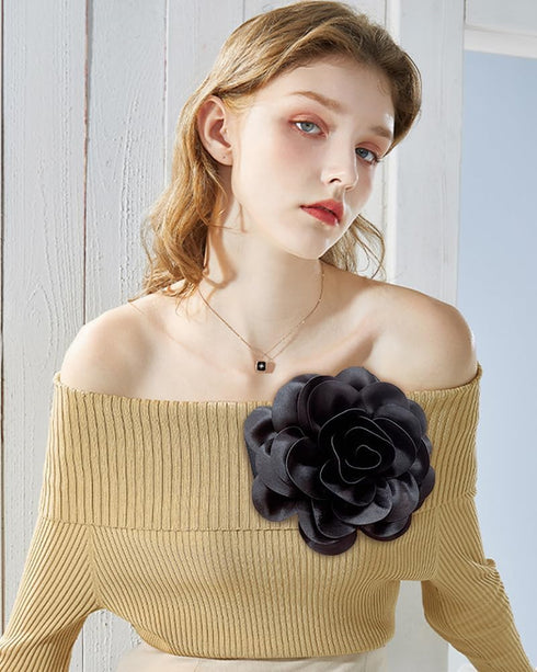 Flower Pins for Clothes, Extra Large Rose Flower Statement Dainty Elegant Brooches Pins for Women Party Prom Clothes Accessories Jewelry Gifts…...