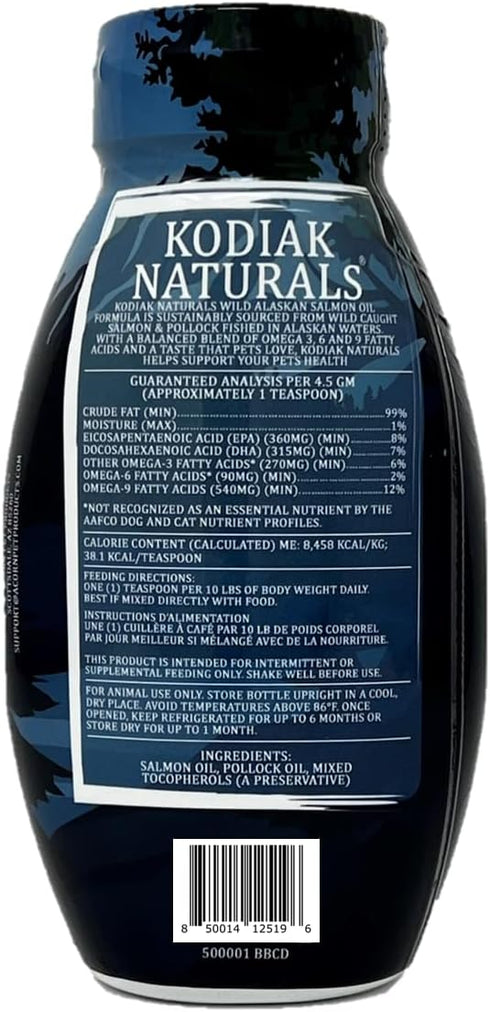8oz Wild Alaskan Salmon Oil Formula for Dogs & Cats, a Balanced Blend of Pure Fish Oils with EPA and DHA from Wild-Caught Fish. Support for Skin &...