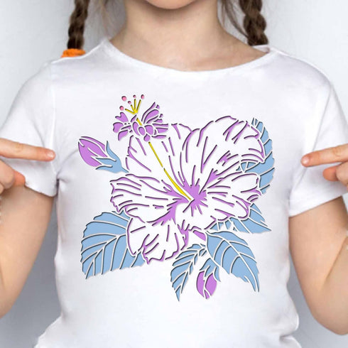 FINGERINSPIRE Hibiscus Drawing Painting Stencils Templates (11.8x11.8inch) Plastic Hibiscus Stencils Decoration Square Hibiscus Stencils for Paint...