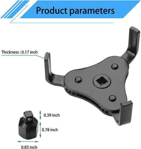 1 PC 1/2 Car Oil Filter Wrench, Z Flat Three-claw Metal Heavy Duty Vehicle Oil Filter Wrench Maintenance Tool, Universal Adjustable Automotive Wre...