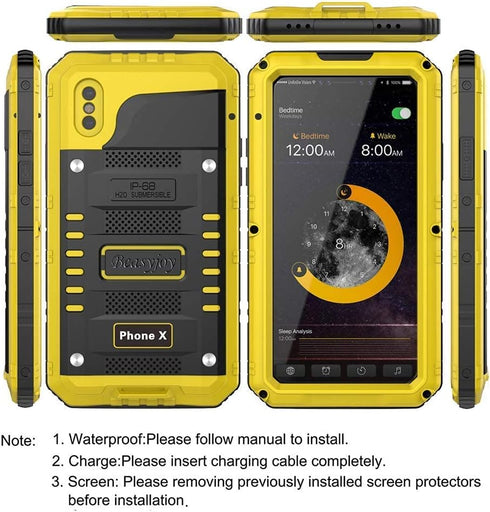 Beasyjoy for iPhone Xs Case iPhone X/10 Metal Case Waterproof Heavy Duty Screen Full Body Protective Shockproof Drop Proof Durable Military Grade ...