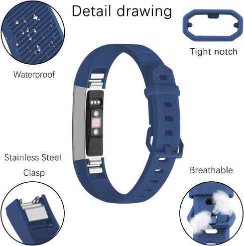 Sport Watch Bands Compatible with Fitbit Alta/Fitbit Alta HR Soft Water Proof Fitness Straps for Women Men?Dark Blue?Small?...